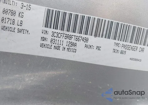 2015 Fiat 500 Sport z USA, uszkodzony, nr VIN 3C3CFFBR8FT667490